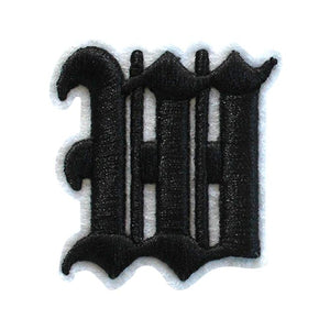 3D Old English Roman Font Alphabets A To Z Size 3 Inches Black Embroidery Patch