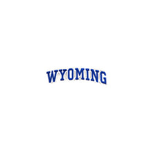 Load image into Gallery viewer, Varsity State Name Wyoming in Multicolor Embroidery Patch
