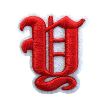 Load image into Gallery viewer, 3D Old English Roman Font Alphabets A To Z Size 2 Inches Red Embroidery Patch
