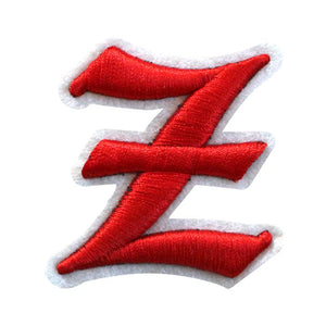 3D Old English Roman Font Alphabets A To Z Size 3 Inches Red Embroidery Patch