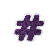 Load image into Gallery viewer, Letter Varsity Symbol Hashtag Sharp # Sign Chenille Small Patches
