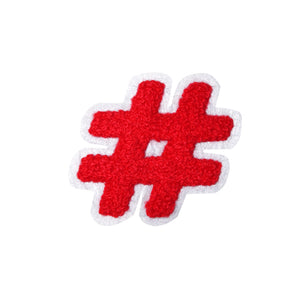 Letter Varsity Symbol Hashtag Sharp # Sign Chenille Small Patches