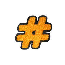 Load image into Gallery viewer, Letter Varsity Symbol Hashtag Sharp # Sign Chenille Small Patches
