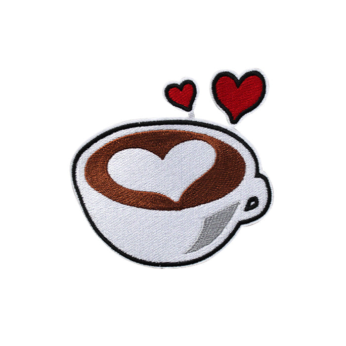 Latte Heart Art Love Embroidery Patch