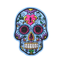Load image into Gallery viewer, Colorful Resin Planar Sugar Skull Embroidery Patch
