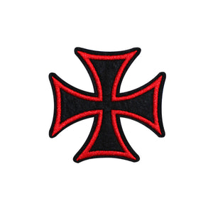 Red Iron Cross Embroidery Patch