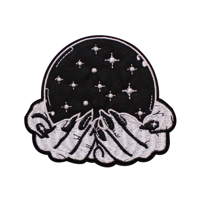 Hands with Crystal Ball Embroidery Patch