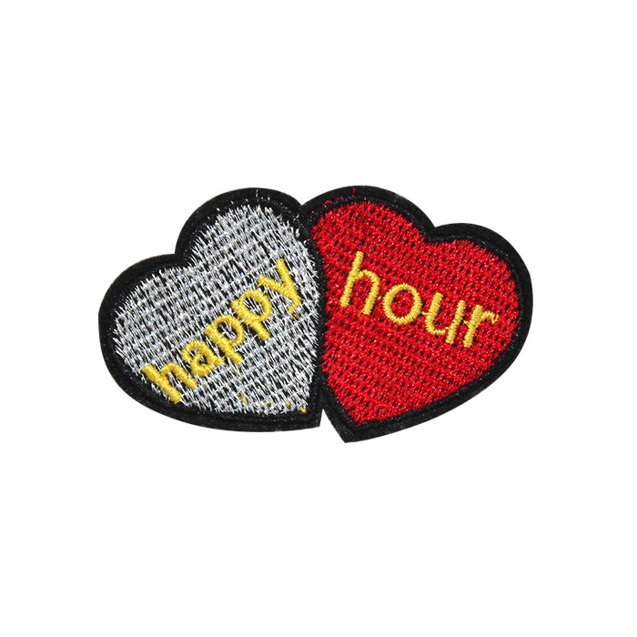 Happy Hour Hearts Embroidery Patch