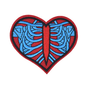 Heart Bones Embroidery Patch