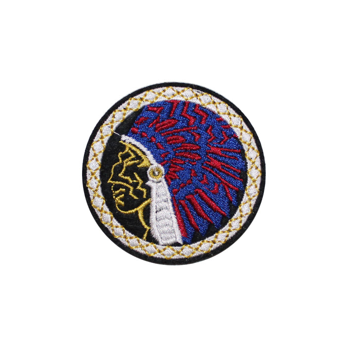 Indian Face Round Embroidery Patch
