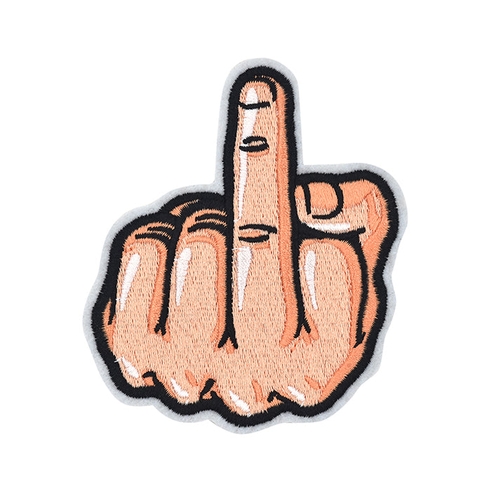 Middle Finger Embroidery Patch