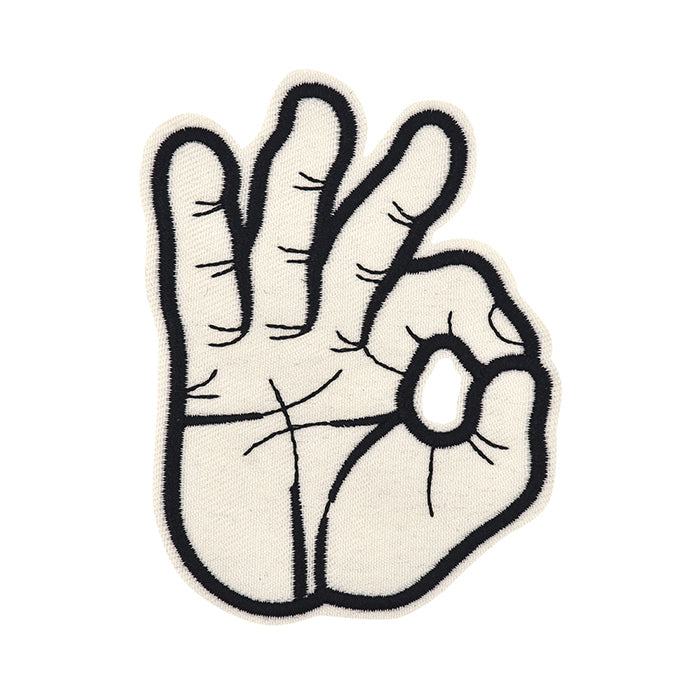Ok Sign Hand Gesture Embroidery Patch