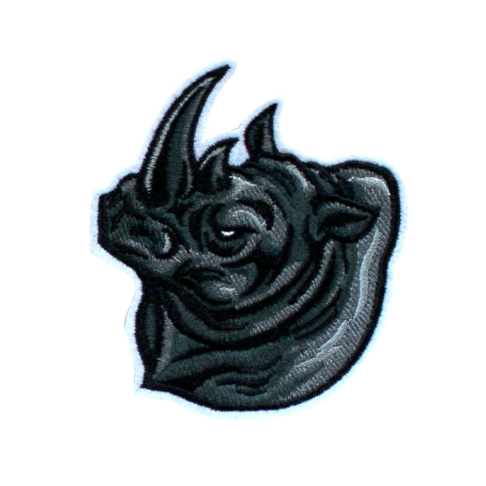 Rhino Face Embroidery Patch