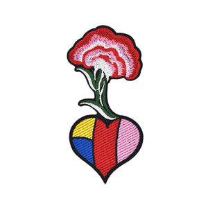 Flower Heart Embroidery Patch