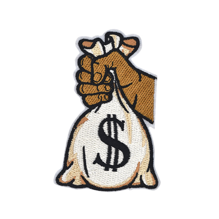 Holding a Money Bag Embroidery Patch