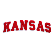 Load image into Gallery viewer, Varsity State Name Kansas in Multicolor Chenille Patch
