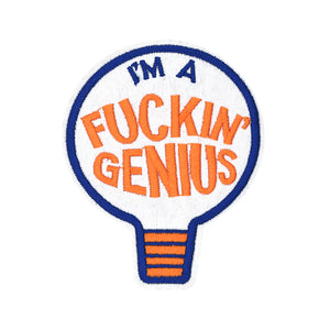 Light Bulb with Wording 'I'M A FUCKIN' GENIUS' Embroidery Patch