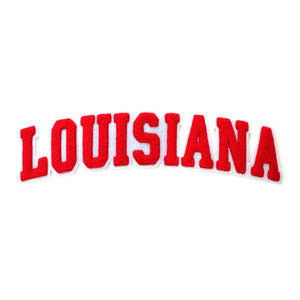 Varsity State Name Louisiana in Multicolor Chenille Patch