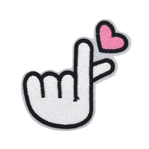 Heart Hand Gesture Embroidery Patch