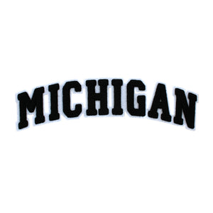 Varsity State Name Michigan in Multicolor Chenille Patch