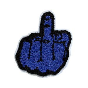 Middle Finger in Multicolor Chenille Patch