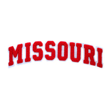 Load image into Gallery viewer, Varsity State Name Missouri in Multicolor Chenille Patch

