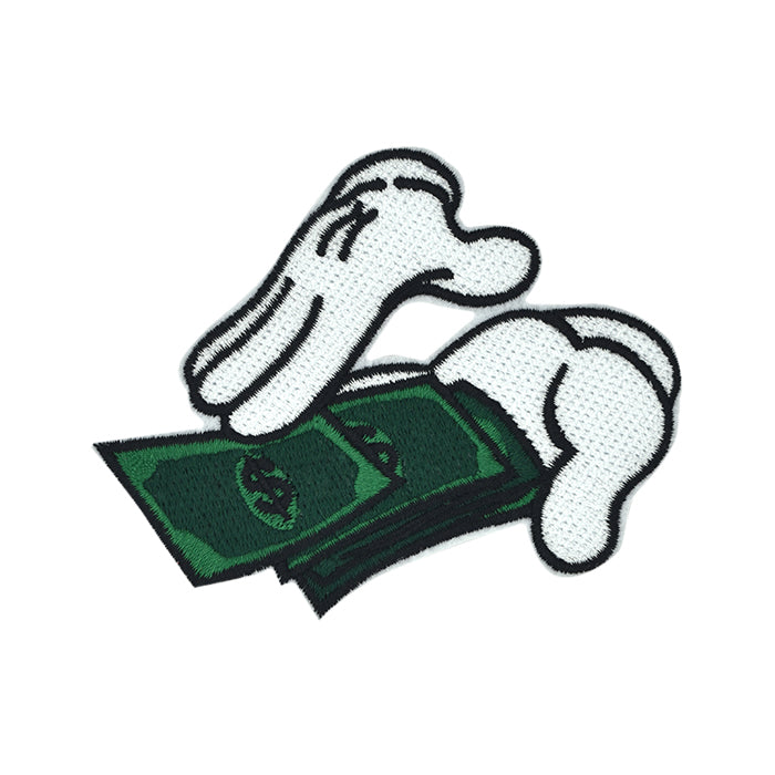 Money Counting Hands in Multicolor Embroidery Patches