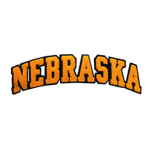 Load image into Gallery viewer, Varsity State Name Nebraska in Multicolor Chenille Patch
