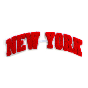 Varsity State City Name New York in Multicolor Chenille Patch