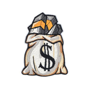 Open Money Bag Embroidery Patch