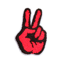 Load image into Gallery viewer, Peace Sign Two Fingers in Multicolor Chenille Patch
