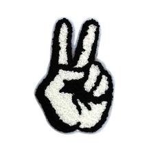 Load image into Gallery viewer, Peace Sign Two Fingers in Multicolor Chenille Patch
