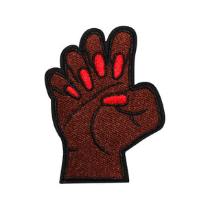 Dark Hand Red Manicure Embroidery Patch