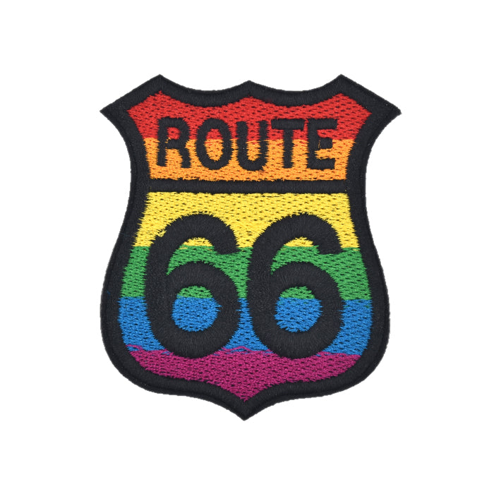 Route 66 Rainbow Color Embroidery Patch