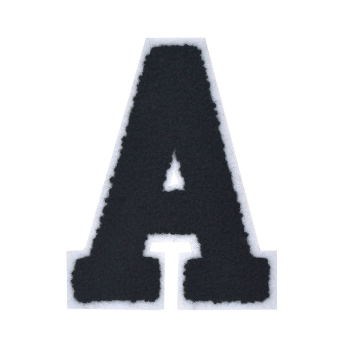 Letter Varsity Alphabets A to Z Black Chenille & White Felt 6 Inch ...