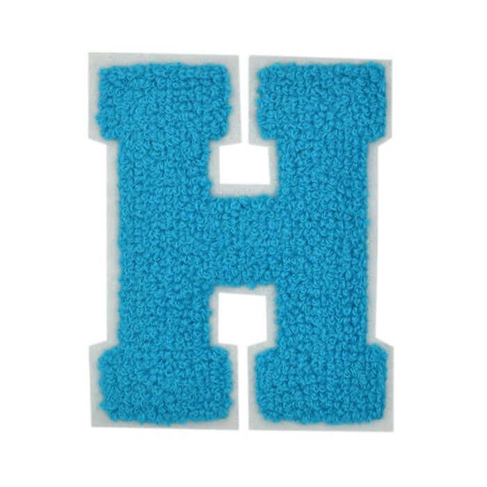 Letter Varsity Alphabets A to Z Teal Blue Chenille & White