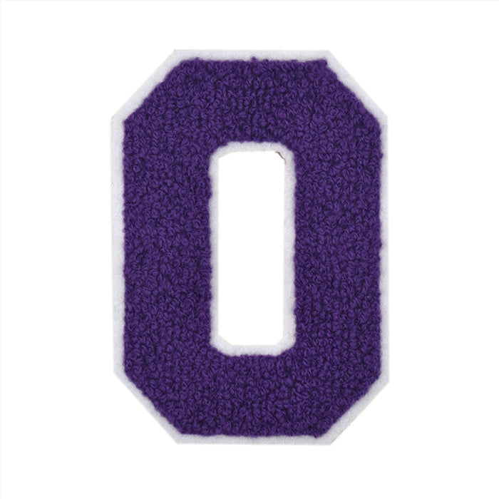 Letter Varsity Alphabets A to Z Purple Chenille & White Felt