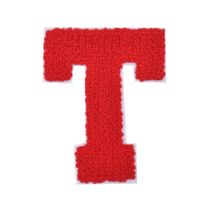 Letter Varsity Alphabets A to Z Red Chenille & White Felt  8 Inch