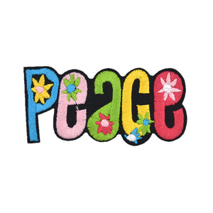Wording 'Peace' With Flower Design Embroidery Patch