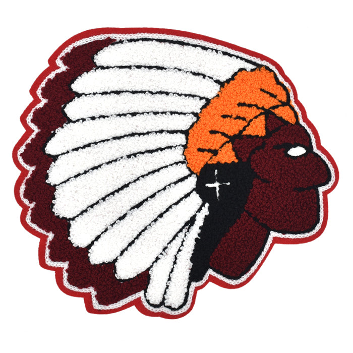 Red Indian Face Chenille Patch